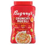 Bagrry's Crunchy Muesli, 1 KG | 40% Fibre Rich Oats with Bran | 82% Multi Grains, Almonds, Raisins & Honey | Breakfast Cereal | Natural Muesli, Jar