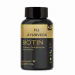 FIJ AYURVEDA Biotin Capsule for Hair Growth, Strong & Glowing Skin - 500mg 60 Capsules