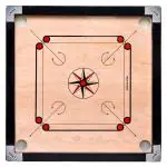 Rkp Beige Wood Mt Carrom Board With Coins, Striker And Carrom Powder, 26 X 26 Inch