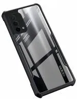 ANKIRANT Oppo A74 5G Transparent Black Bumper Plastic Hybrid Crystal Clear Camera Protect Airbag Design All Side 360 Degree Protection Back Case Cover