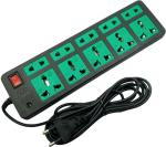 Sanhan ELECTRIC BOARD EXTENSION CORD POWER STRIP MULTI PLUG 10 socket 2.5m 10 Socket Extension Boards (Green, 2.5 m)