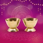 pujaNpujari Brass Diya Oil Lamp for Puja Room Mandir Living Room Office Antique Decorative | Pooja Aarti | pital Diya Oil Lamp