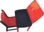 Babyjoys study table and chair set with storage for kids-red and blue, plastic