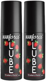 Manforce Lube Lubrication Gel for Men & Women Condoms Strawberry Flavoured 60ml x pack of 2