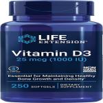 Life Extension Vitamin D3 25 mcg (1000 IU), 250 softgels