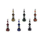 Comet Busters Beautiful Handcrafted Black Bindis with Multicolor Stones (BIN1929) Pack of 1