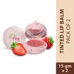 La Pink Strawberry Lip Care with White Haldi for Shiny & Natural Tint (Pack of 2)