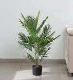 ARICK DECOR Artificial Areca Palm Tree - Artificial Plants for Home Decor Big Size with Black Pot (Palm Tree Areca - 3 Feet)