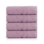 PRIME CLUB Santa Monica Face/Wash (Set of 4) Towel - Ultra Soft, Super Absorbent, Quick Dry - Lavender (30 X 30 CM)