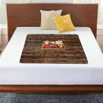Kuber Industries PVC Wooden Print Both Sided Bed Server Food Mat, Bedsheet Protector For Home