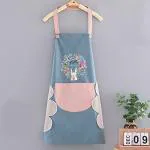 BHISRA kitchen apron Durable cotton kitchen apron High-quality fabric apron Canvas chef's apron chef aporn Water-resistant cooking apron Floral print kitchen attire Machine-washable cooking apron