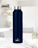 Unify 1000ml Saturn Stainless Steel Water Bottle Perfect for Office, Home & Travel | Leak-Proof | Steel Bottles for Fridge -1 Litre (Pack of 1, Blue)