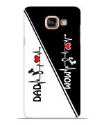 Bhaicover Samsung Galaxy A5 2016 Multicolor Poly Carbonate 3D Printed Mom Dad Heart Line Black And White Mobile Phone Back Cover Case