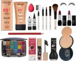 Color Girl Makeup Kit with Foundation, Puff, Kajal, Brush, Lipstick, Eye Lash, Lip Liner, Eye Shadow, Mascara, Eye Liner
