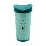 VAYA DRYNK Green Spill Proof PediaSafe and Strawless Silicone Spout Tall Stainless Steel Tumbler with Lid 350 ml