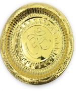 SHLINCO SHLINCO Pooja Thali 19.5 Cm , Traditional Thali , For Religious Functions , Festivals , Traditional Functions Brass (1 Pieces, Gold)