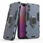 MONKISH iPhone X Blue Plastic Hybrid Heavy Duty Armor Shockproof Bumper Rugged Protective Phone Defender Kickstand Case Cover|Mobile Cover|Mobile case|Flip cover