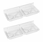 Ruhe Square Double Soap Dish/Holder | Square Double Soap Dish/Stand/Holder | ABS Wall Mounted Square Double Soap Dish/Soap Stand/Soap Holder | (Anti Rust & Corrosion free) | Pack Of 2