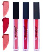 bq BLAQUE Matte Liquid Lipstick Combo of 3 Lip Color # 107-109-111 (Coral Peach, Dark Pinkish Red, Pinkish Peach, 12 ml)