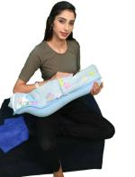 2-in-1 Hoopa Quilt Covered Pillow (Blue Bunny) | Feeding Pillow | Nursing Pad | Breastfeeding Cushion
