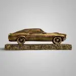 SILAII Handmade Ford Mustang 1969 Car Sculpture / Home Décor / Office Décor / Table Décor - 8 Inch - Bronze (Artificial Stone)