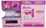 DALANI Plastic Barbie Morden Kitchen Set With Light And Sound (3 years)