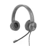 Gbh Black, Grey Fiber 90 Hd Binaural Noise Cancellation Wired Headset With Mic Usb