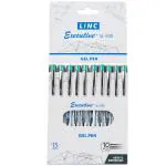 Linc Executive SL-500 Gel Pens, 0.55 mm Tip, Green Ink, Pack of 20