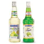 Manama Original Mojito Syrup and Green Apple Syrup | 750ML Each | Mixer for Mocktails, Cocktails, Drinks, Juices, Beverages | Pack of 2