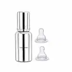 Klassi Kichen Stainless Steel Feeding Bottle with 1 Extra Silicone Nipple KKAYUSH150ML
