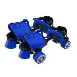 Jaspo Blue Fighter Adjustable Rubber Wheel Skates For Senior