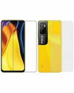 GADGETRONICS Xiaomi Poco M3 Pro Transparent Tempered Glass and Silicone Scratchproof Screen Protector and Skin Sticker