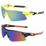 GHOSSY Sports Sunglasses or Cricket Goggles, Square Mt Yellow Black / Black Red