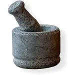 Subaa Stone Mortar and Pestle Set for Spices, Okhli Masher, Khalbatta stone, Stone Okhli -4 Inch
