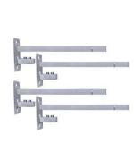 Raghuvanshi Marketing Silver Stainless Steel F Type Glass Shelf Bracket (10 inch, Pack of 4)