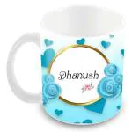 Jiya EnterpriseTovaih White Ceramic Printed Design Of Name Dhanush Coffee Mug - 350 ML