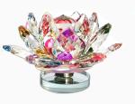 Astroghar Glass Multi Colour Revolving Crystal Lotus, Feng Shui Lotus Kamal Flower