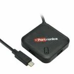 Portronics POR 696 Mport 34 M USB3.0 Hub with Type-C Cable, Black (POR-696)