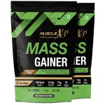 MuscleXP Mass Gainer With 25 Vitamins and Minerals, Lean Whey Protein Muscle Mass Gainer, Digestive Enzymes, Chocolate Fudge, 1kg Pouch (2.2 lb) (Pack Of 2)