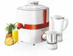Summercool Mr.Juice 550 Watt Mixer Grinder with 2 Jars Multipurpose Stainless Steel and Plastic | 304 Grade Stainless Steel Blade | ABS body | Heavy Duty Motor | Nano grinding technology (White & Red)