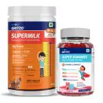 Gritzo SuperMilk Height+, 7-12y Boys with Super Gummies (Double Chocolate, 400g & Strawberry, 30 Gummies) (Combo Pack)