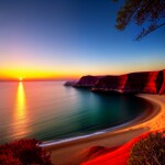 Love Creation A4 Size poster print for creative wall art- tranquility-at-sunset-8732(Non Sticker)