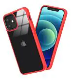 Golden Sands [Ice Crystal] iPhone 12 Mini Cover, Hybrid Shockproof Transparent PC Rugged Military Grade TPU Slim Back Case, Certified Drop Protection, Real Red