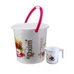 Rishta OXDL 25 Litre Pink Round Plastic Bucket and Mug 1.5 L Virgin PP Bucket with Mug for Bathroom