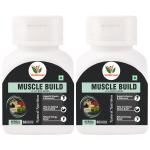 Vaddmaan MUSCLE BUILD - 12 Ayurvedic Herbs for Muscle Gain, Recovery, Mass and Improved Athletic body performance | Total 120 Capsules (Pack 2)