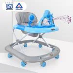 Dash Dora Baby Foldable Walker with Rattles Music & Adjustable Height Activity Walker - Blue