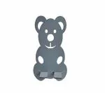 Shaurya Handicraft Wooden Teddy Bear Mobile Phone Stand Holder for Kids (Grey)