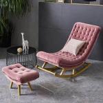 CRAFT HOMEDECOR Ergonomic Rocking Chair, Relaxing Chair for Home, Rocking Chair for Adult for Home,Easy Chair for Relax for Old Age,Teak Wood Rocking Chair,Traditional Rolling Chair (Pink)