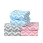 House Beauty Ultra Soft Microfiber Hand Towel 40 cm x 60 cm Pack of 6- Pink, Sky Blue and Grey
