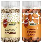 RED CLIFF Roasted & Salted Pistachios & Almonds Dry Fruits | Combo Pack Of 2 | (Pistachios & Almonds | 250gx2 |)